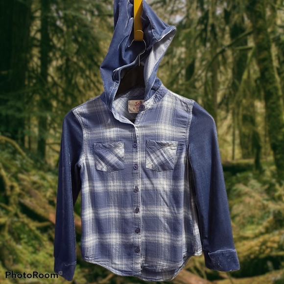 🎶3/$20 Sz8 Justice hooded shirt - Picture 1 of 10